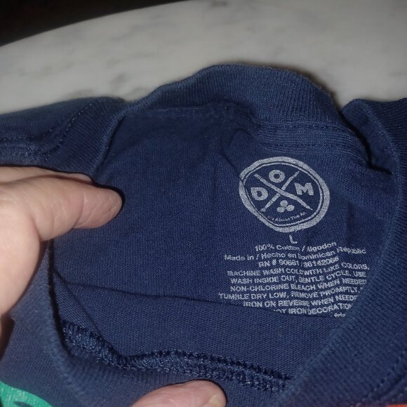 DOM Men's Tee "Living My Best Life" L Navy - Picture 4 of 4